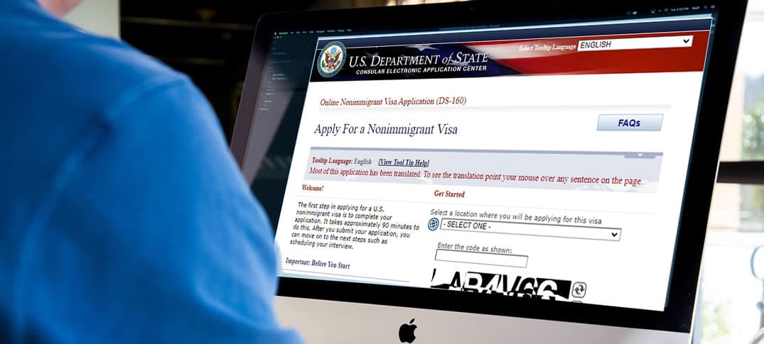 Fill out the official DS-160 form directly on the U.S. Government website